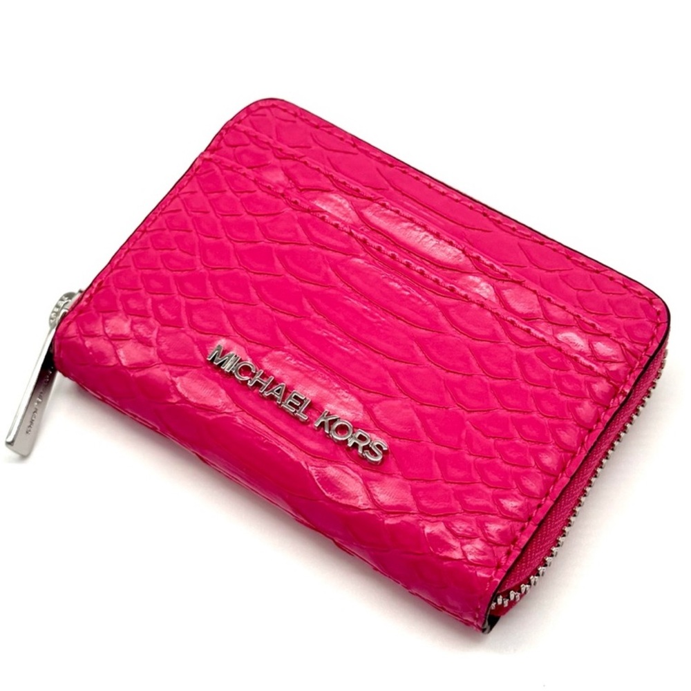 Michael Kors Medium ZA Card Case Wallet Electric Pink
